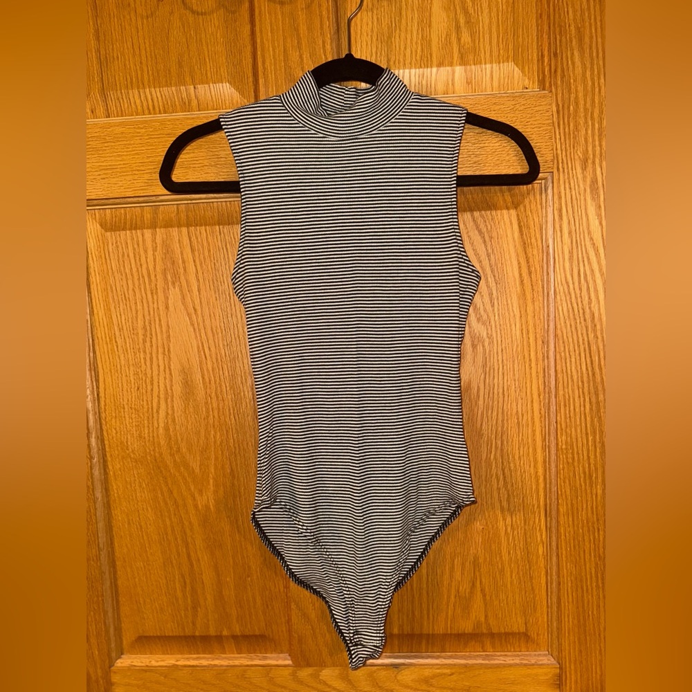 Cape Juby Black/White Striped Bodysuit